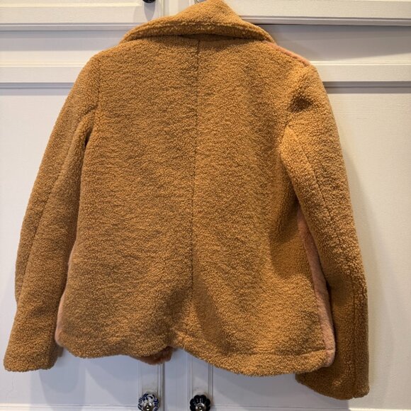 French Connection Faux Fur/Shearling Camel Coat Size XS - Picture 8 of 8